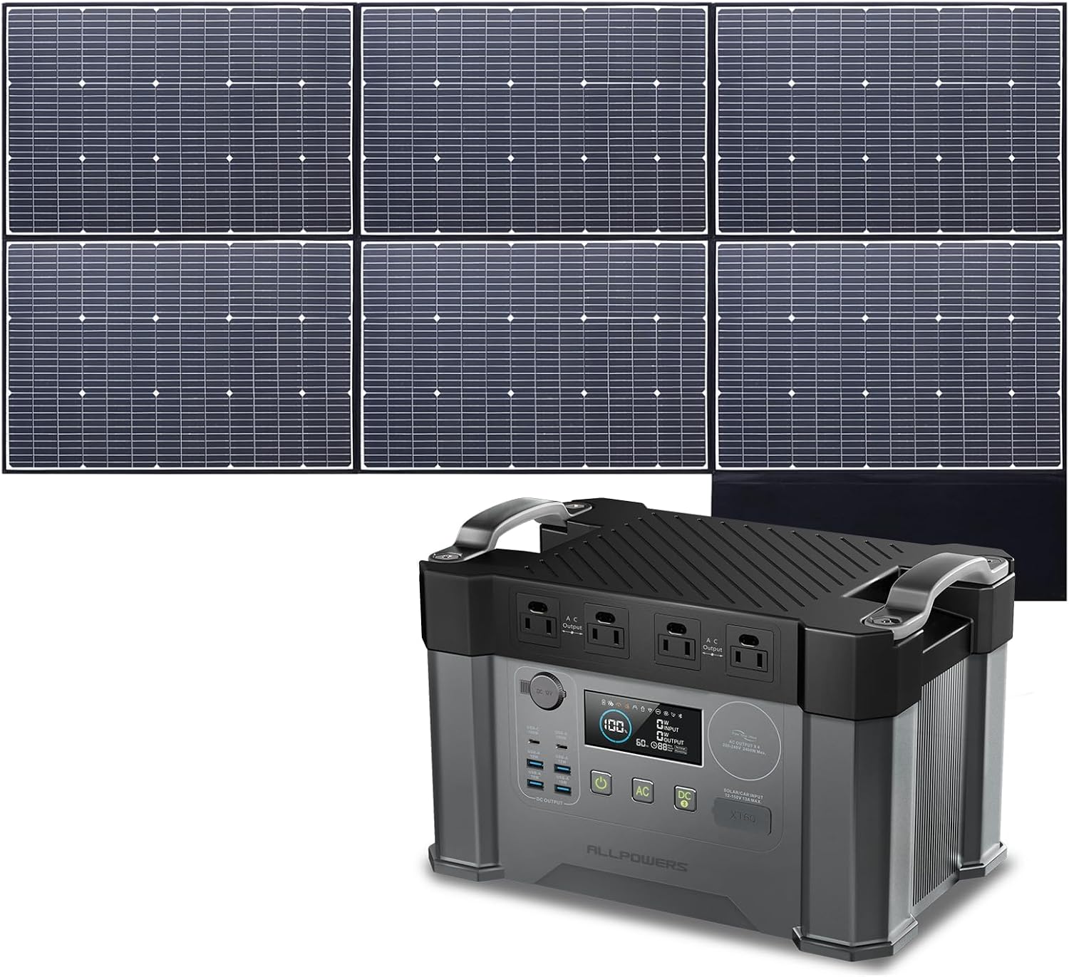 ALLPOWERS S2000 Pro Portable Power Station with SP039 Panel Included, 1451.6Wh MPPT Solar Generator 2400W with Portable Solar Panel 600W for Outdoor Camping Home Emergency
