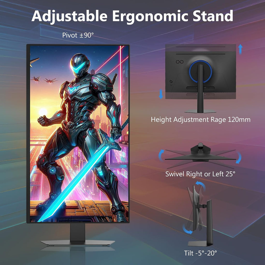 Z-Edge 27 inch OLED Gaming Monitor, 2K QHD 240Hz Monitor, 0.03ms GTG Computer Monitor, 1500000:1 Contrast Ratio, 120% sRGB, 1.07B Colors, X27 Frameless Bezel, Height Adjustable, DPx2, HDMI x2