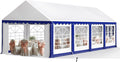 Tents for Parties Party Tent 13x26 ft, Outdoor Canopy Carpas para Fiestas Heavy Duty, Large Waterproof Patio Event Wedding Tent White & Blue with Sidewalls Walls for Backyard