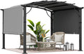 HAPPATIO 10' x10' Outdoor Retractable Pergola, Arched Patio Pergola with Sun Shade Canopy, Aluminum Frame with Canopy Fixed in Various Positions, All- Weather for Backyards, Gardens, Patios (Grey)