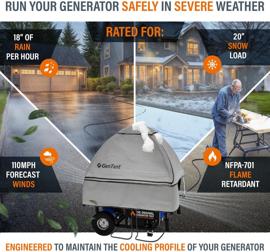 GenTent Open Frame Running Cover – Universal Kit Generator Tent (Gray, Original - Standard)