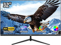 32 Inch 4K UHD Monitor (3840x2160), IPS,60Hz Refresh Rate, 120% sRGB, AMD FreeSync, 178° Viewing Angle, HDMI/DisplayPort, VESA 100x100mm Mount Compatible, Tilt Adjustable - Black