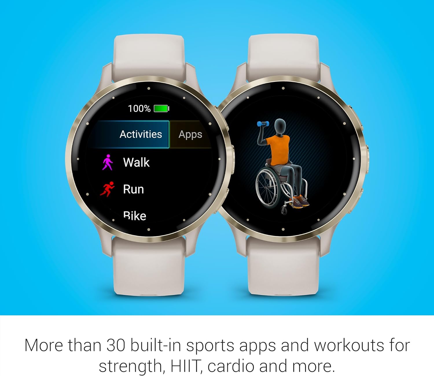 Garmin Venu 3S Running GPS Smartwatch with AMOLED Display, Advanced Health, Fitness Features, Up to 14 Day Battery Life with Signature Series Modern Power Stand | Soft Gold with Ivory Silicone Band