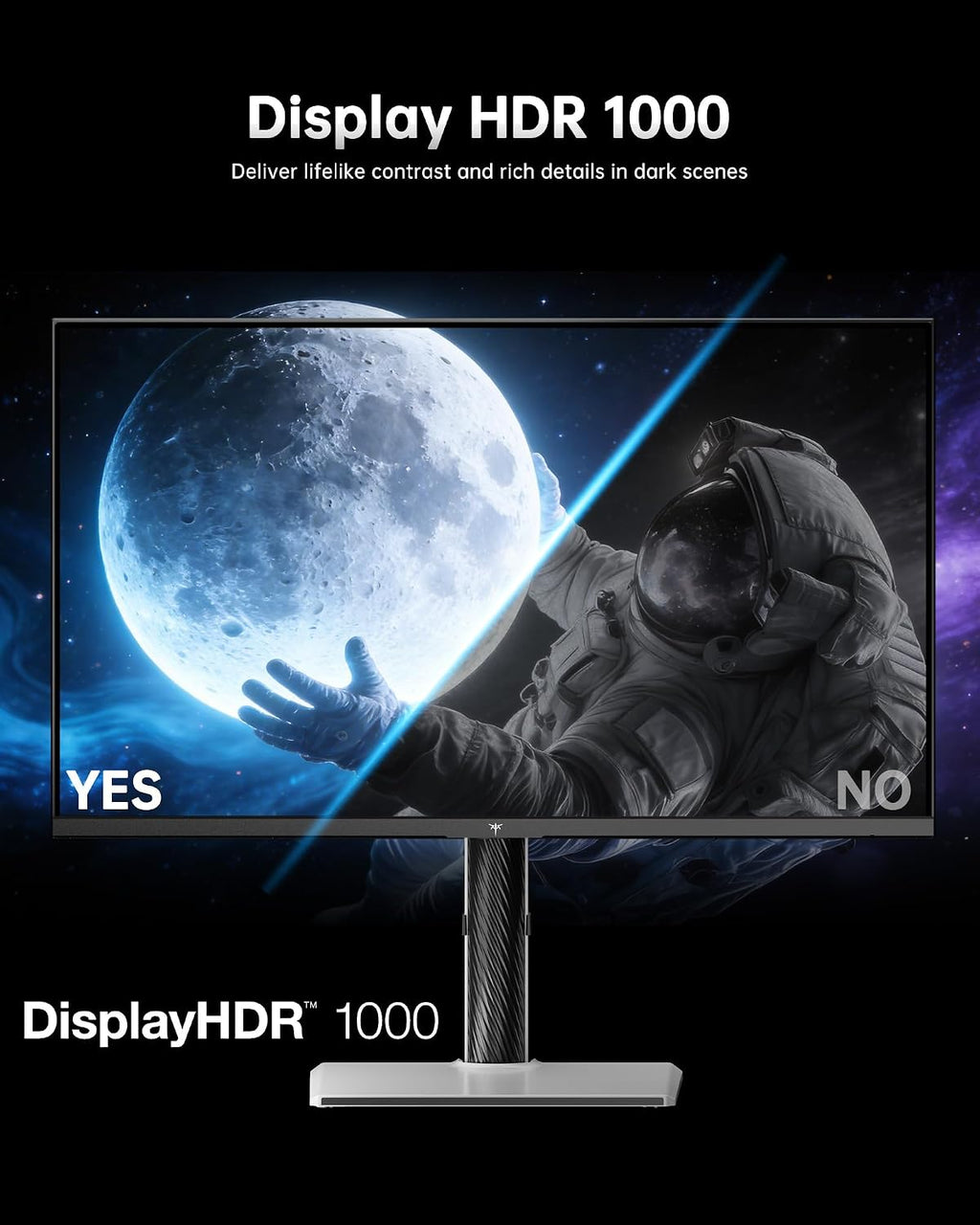 KTC M27T6S 27 Inch Gaming Monitor, 1440P Mini LED Monitor 200Hz(OC 210Hz), 157%sRGB, HDR 1000, 1ms MPRT, Adaptive Sync, HDMI DP Port, Tilt Swivel Pivot Height Adjustment, VESA Mount Vertical Monitors