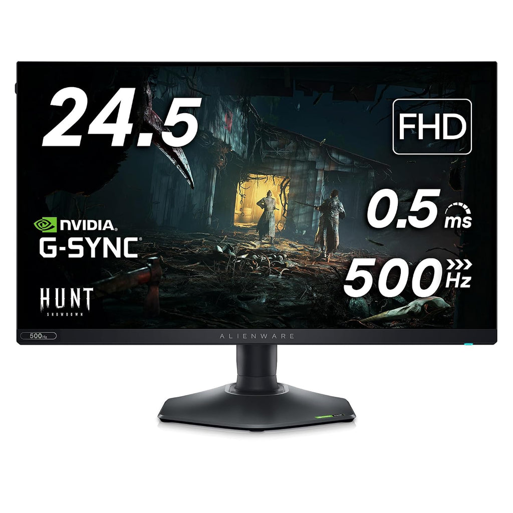 Alienware AW2524H Gaming Monitor - 24.5-inch 480Hz 1ms IPS Anti-Glare Display, HDMI/DP/USB, Height/Tilt/Swivel/Pivot Adjustable, Dell Services - Dark Side of The Moon, Black