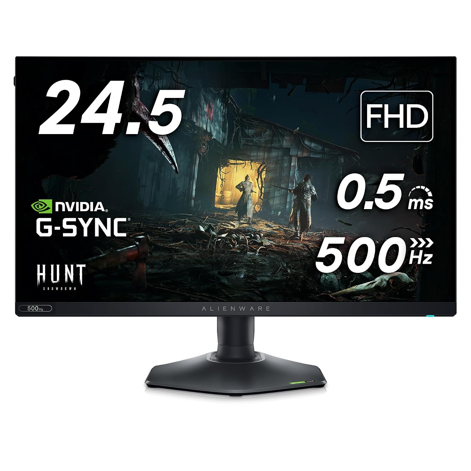 Alienware AW2524H Gaming Monitor - 24.5-inch 480Hz 1ms IPS Anti-Glare Display, HDMI/DP/USB, Height/Tilt/Swivel/Pivot Adjustable, Dell Services - Dark Side of The Moon, Black