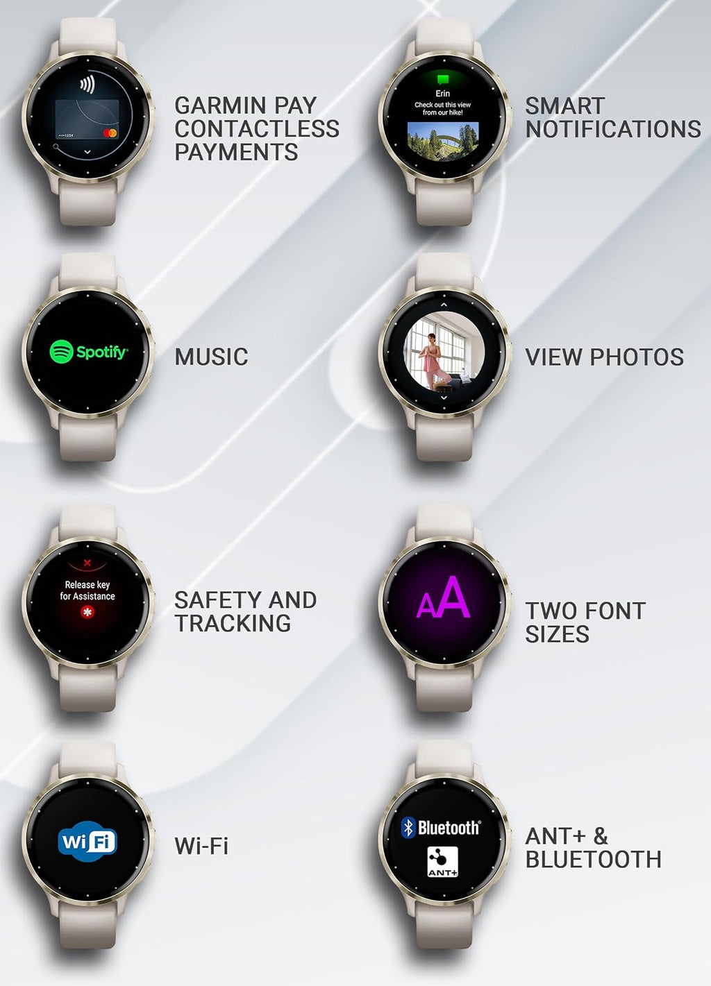 Garmin Venu 3S GPS Smartwatch, AMOLED Display 41 mm Watch, Advanced Health and Fitness Features, Up to 10 Days of Battery, Wheelchair Mode, Sleep Coach, Ivory Case Power Bank Bundle