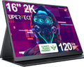 UPERFECT 2K 120Hz Portable Gaming Monitor, 16' 2560x1600 QHD 16:10 400 Nits Portable Monitor for Laptop w/VESA & Cover HDR Eye Care External Second Screen for PC Phone Game Console