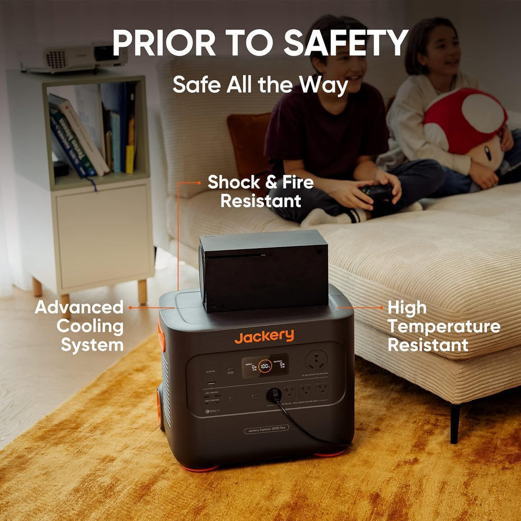 Jackery Explorer 2000 Plus + Manual Transfer Switch,Home Backup Power System, Fast-Charging Portable Power Station with 2 * 200W Solar Panels, LiFePO4 Expandable Battery Packs