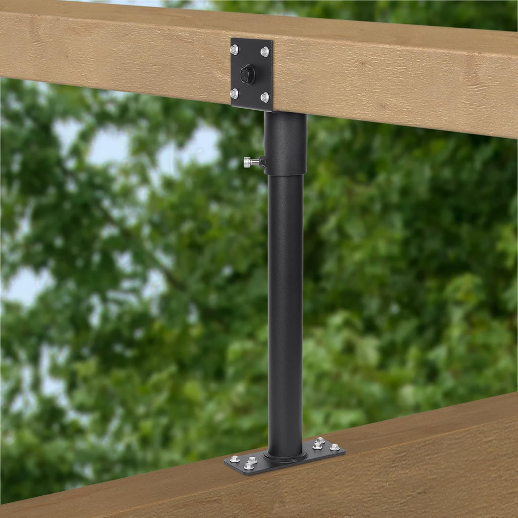 3.6' Heavy Duty Saddle Roof Riser for Patio Pergolas, 16-1/2' High, (Black - Set of 4)