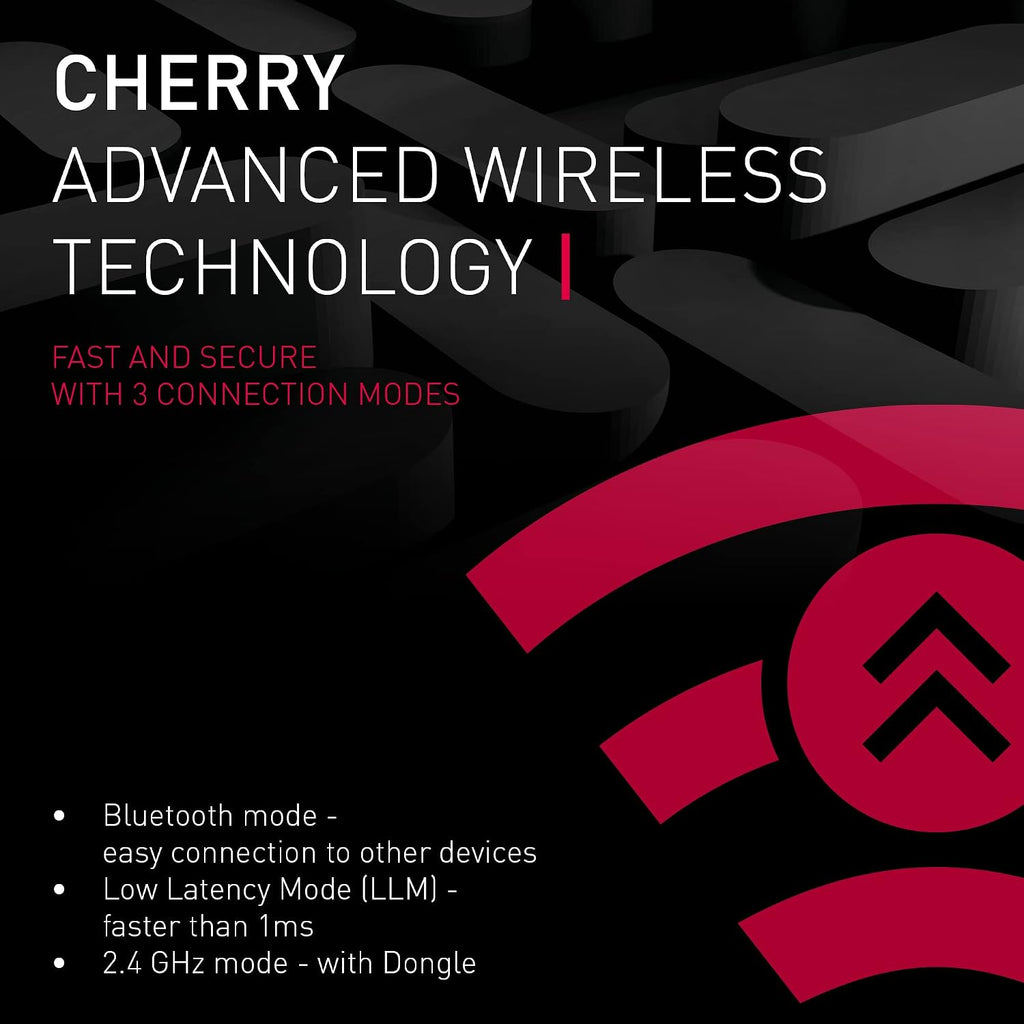 Cherry MX 3.0S Wireless Mechanical Gaming Keyboard. Aluminum Housing Built for Gamers w/MX Brown or Red Switches. RGB Backlit Color Display Over 16m Colors. (Black w/MX Red Switches)
