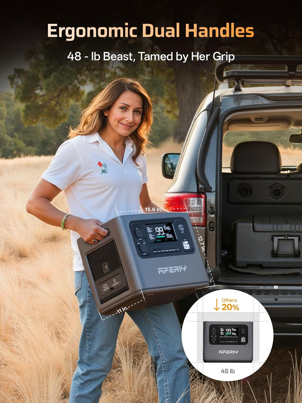 AFERIY P280 Portable Power Station 2800W (Peak 5600W),2048Wh LiFePO4 Battery,Expandable to 10kWh,0-80% Charge in 38 Min,UPS Dual Solar Input Solar Generator for Home Use,Power Outages,Camping,and RVs
