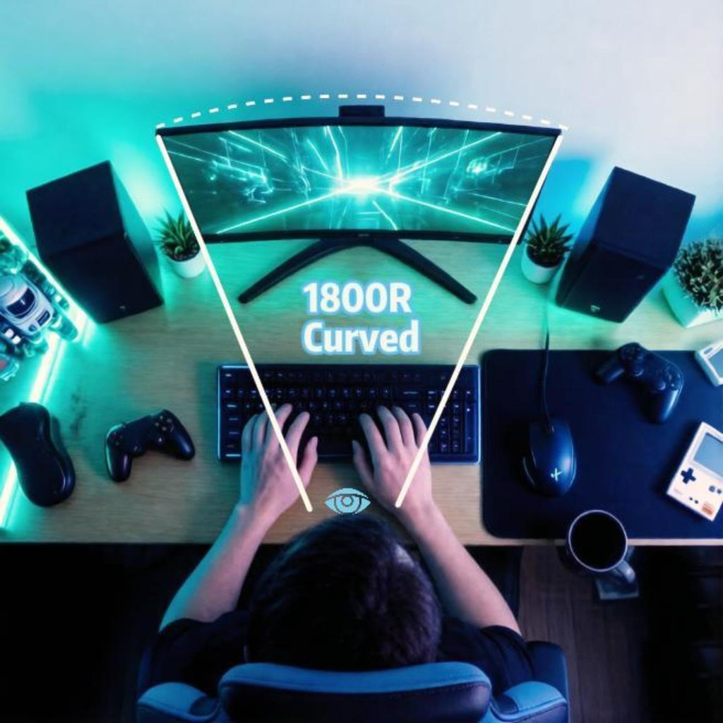 ZZA 27' Curved Gaming Monitor, 280Hz 240Hz Gaming Monitor, 1800R VA Panel, 120% sRGB, AMD FreeSync, 1ms GTG, Esports Ready Display, Flicker-Free, HDMI & DP, VESA Mount - Black