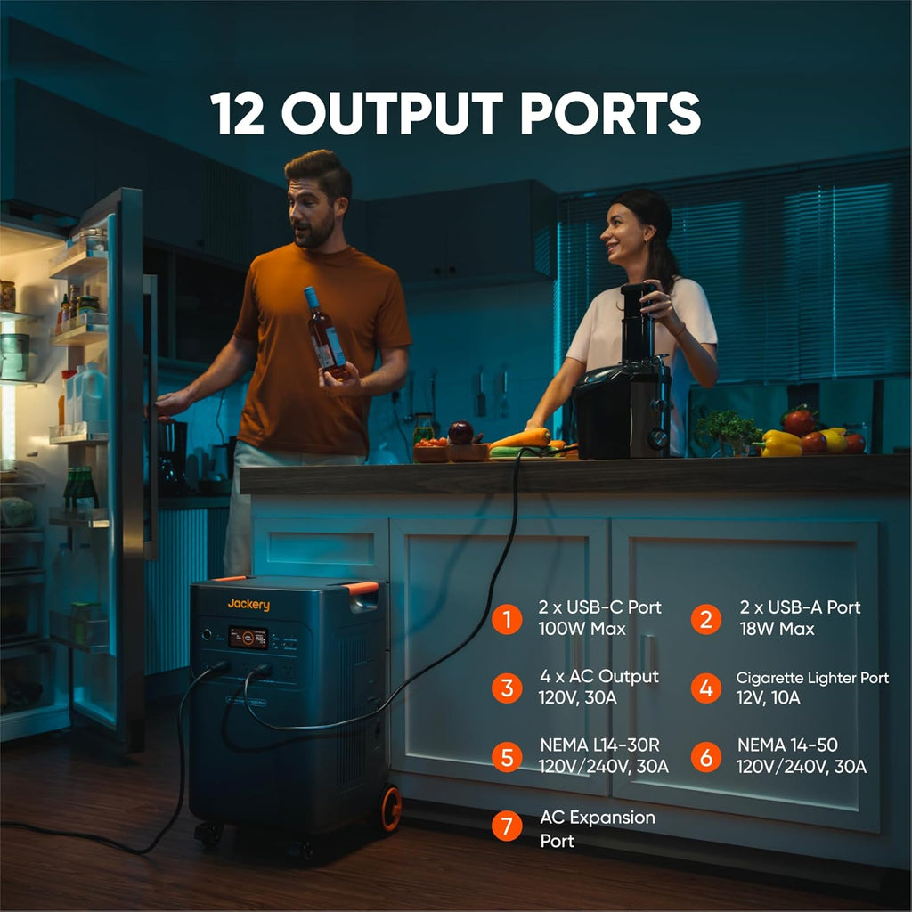 Jackery Solar Generator 5000 Plus Portable Power Station, 5040Wh LiFePO4, 7200W 120V/240V AC Output, Expandable to 60kWh, Essential Home Backup for Power Outages (Solar Panel Optional)