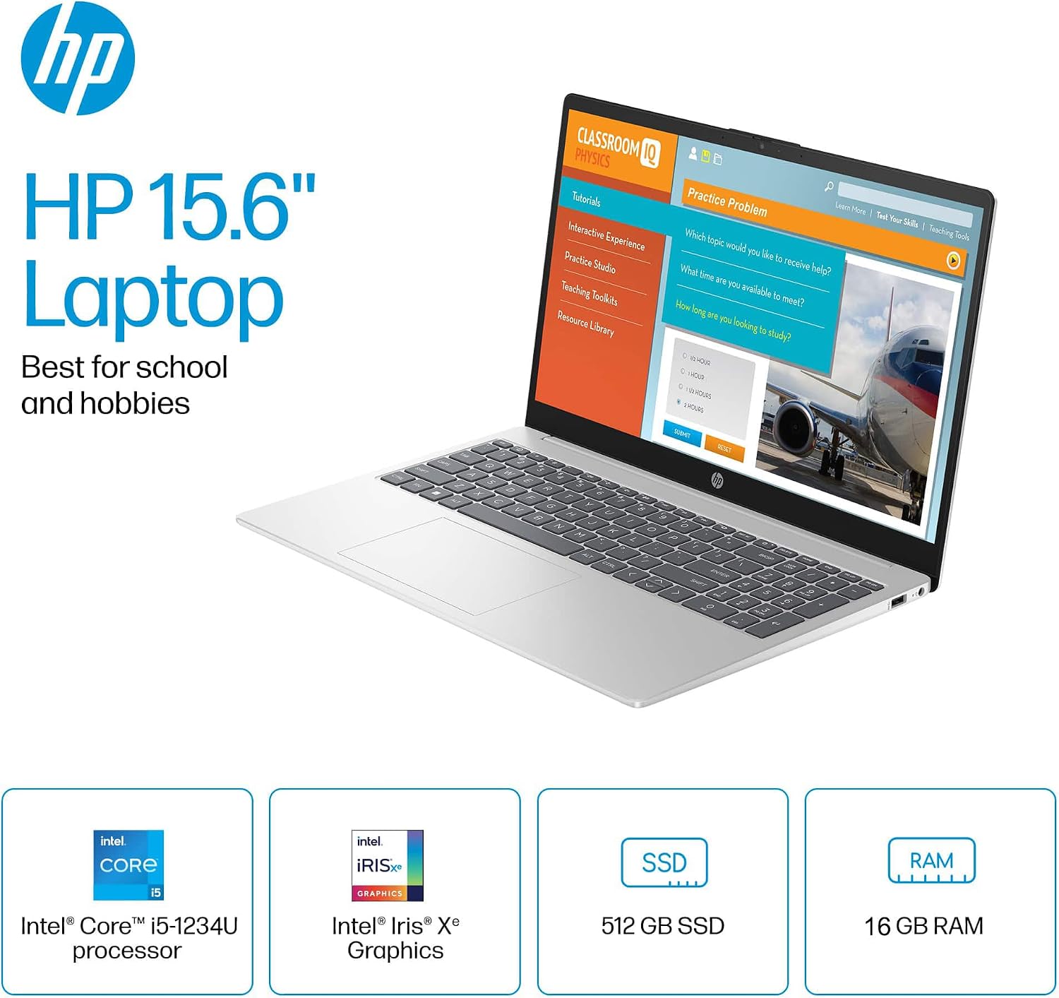 HP 15 Laptop (15.6' FHD Touchscreen, Intel Core i5-1334U (> i7-1255U), 16GB RAM, 512GB SSD) for Business, Students, Home, 10-Hour Long Battery Life, IST Hub, Wi-Fi 6, Numpad, Fast Charge, Win 11 Home
