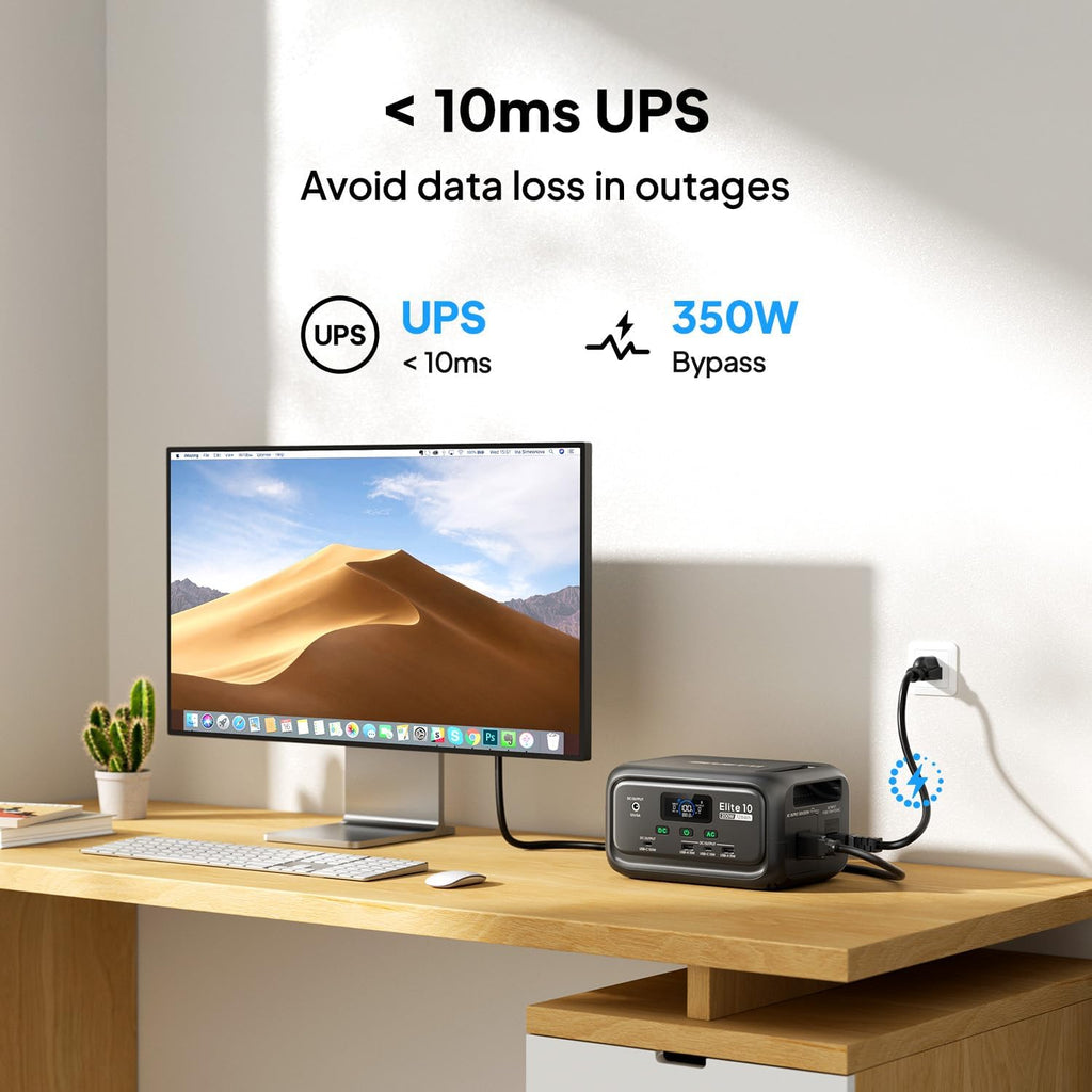 BLUETTI Elite 10 Mini Portable Power Station, 128Wh LiFePO4 Battery with 200W AC Outlet, Flight-Approved Power Bank for Travel, Fast Recharge Solar Generator for Camping & Outage Emergency Backup