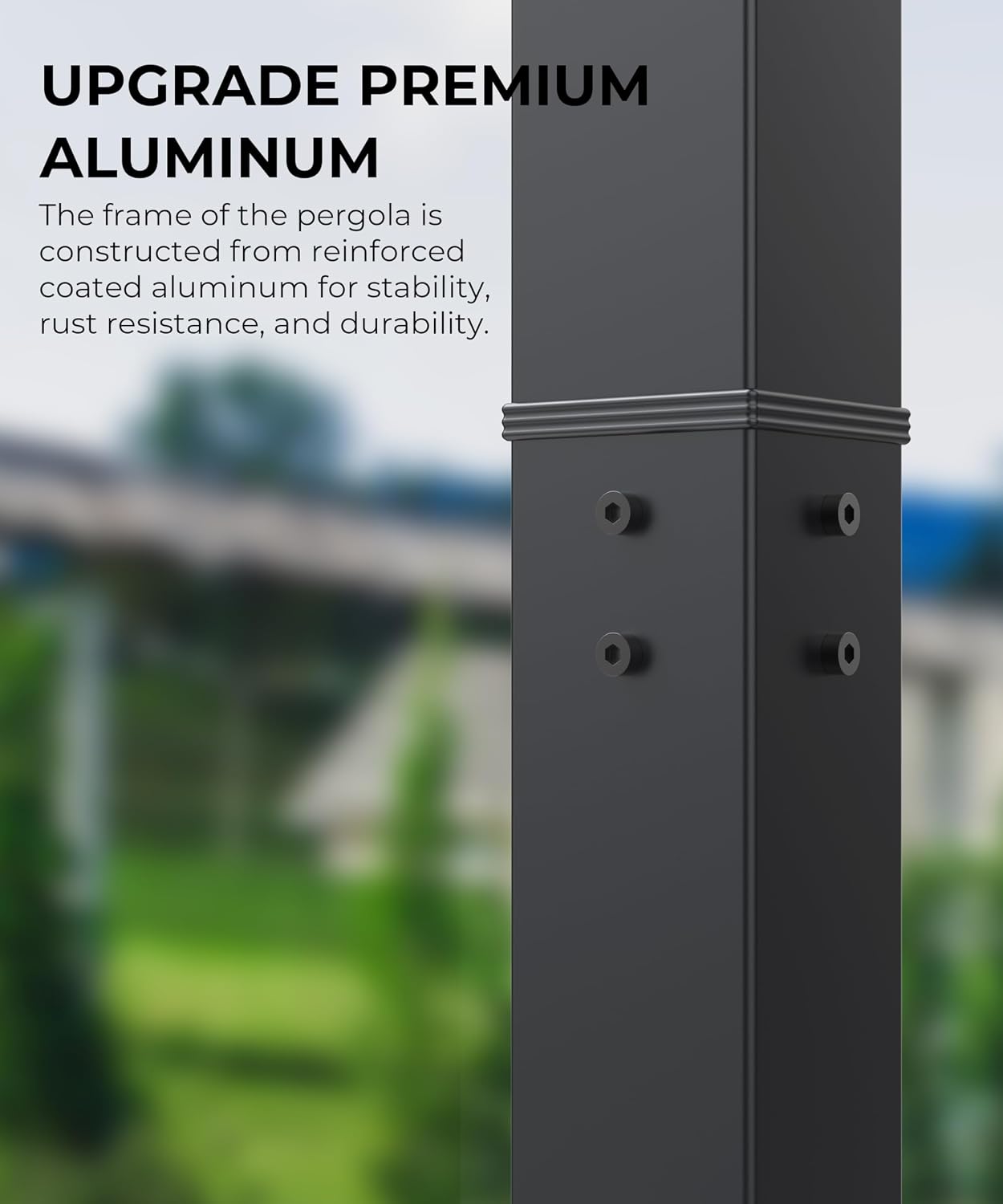 GAOMON 10x10 Ft Outdoor Aluminum Pergola with Upgraded Retractable Canopy, Outdoor Shelter Suitable for Gardens, Backyard, Lawn, Deck - Grey.