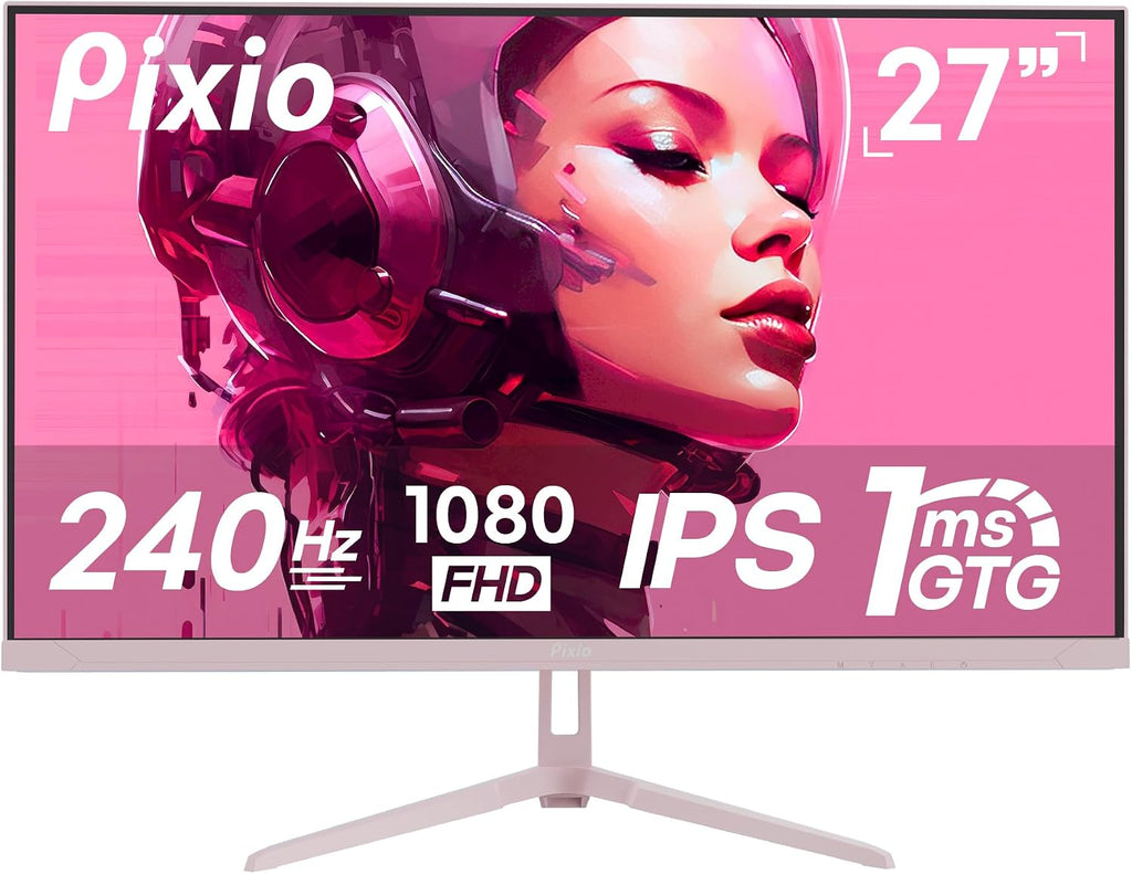 Pixio PX279 Wave Pink 27 inch 240Hz Refresh Rate FHD 1080p Resolution Fast IPS Panel 1ms GTG Response Time Gaming Monitor with Adaptive Sync