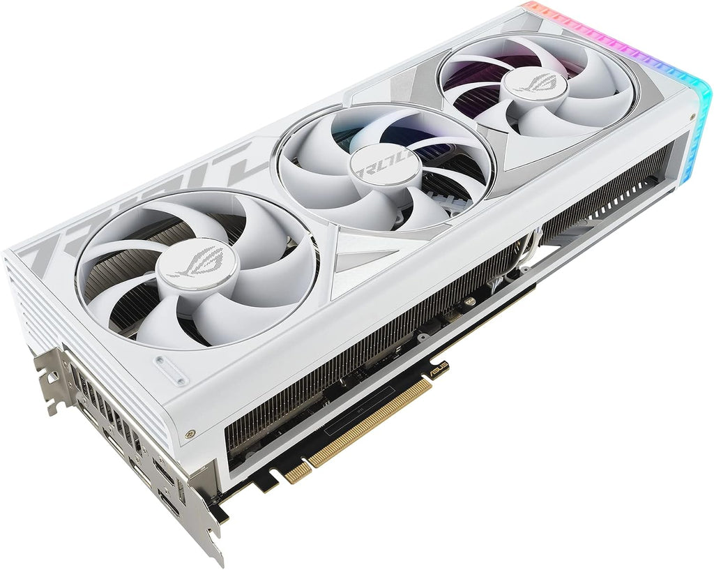 ASUS ROG Strix GeForce RTX™ 4080 Super White OC Edition Gaming Graphics Card (PCIe 4.0, 16GB GDDR6X, DLSS 3, HDMI 2.1a, DisplayPort 1.4a, Vapor Chamber, Power Sensing, Aura Sync)