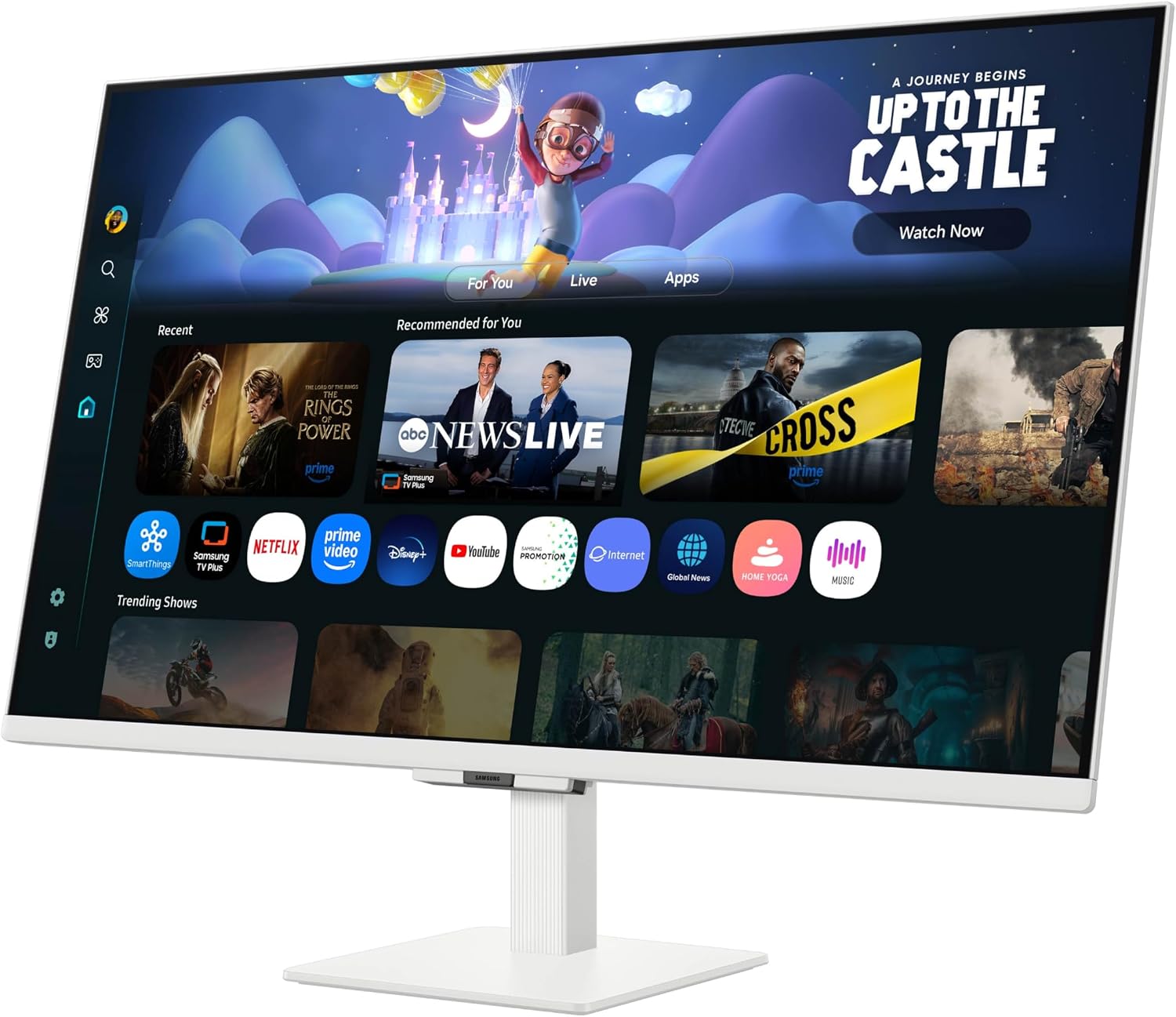 Samsung 32-Inch M5 (M50F) Series FHD Smart Monitor with Streaming TV, Speakers, HDR10, Gaming Hub, Multiple Ports, Workout Tracker, Vision Accessibility Tools, White, LS32FM503ENXZA