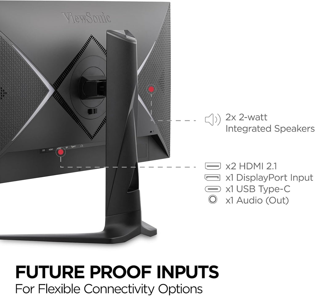 ViewSonic XG2736-2K 27 Inch 1440p Gaming Monitor, IPS with 240Hz and 0.5ms for Pro-Level Gameplay, FreeSync Premium and G-Sync Compatible, Advanced Ergonomics, 65W USB-C, HDMI, and DisplayPort Inputs