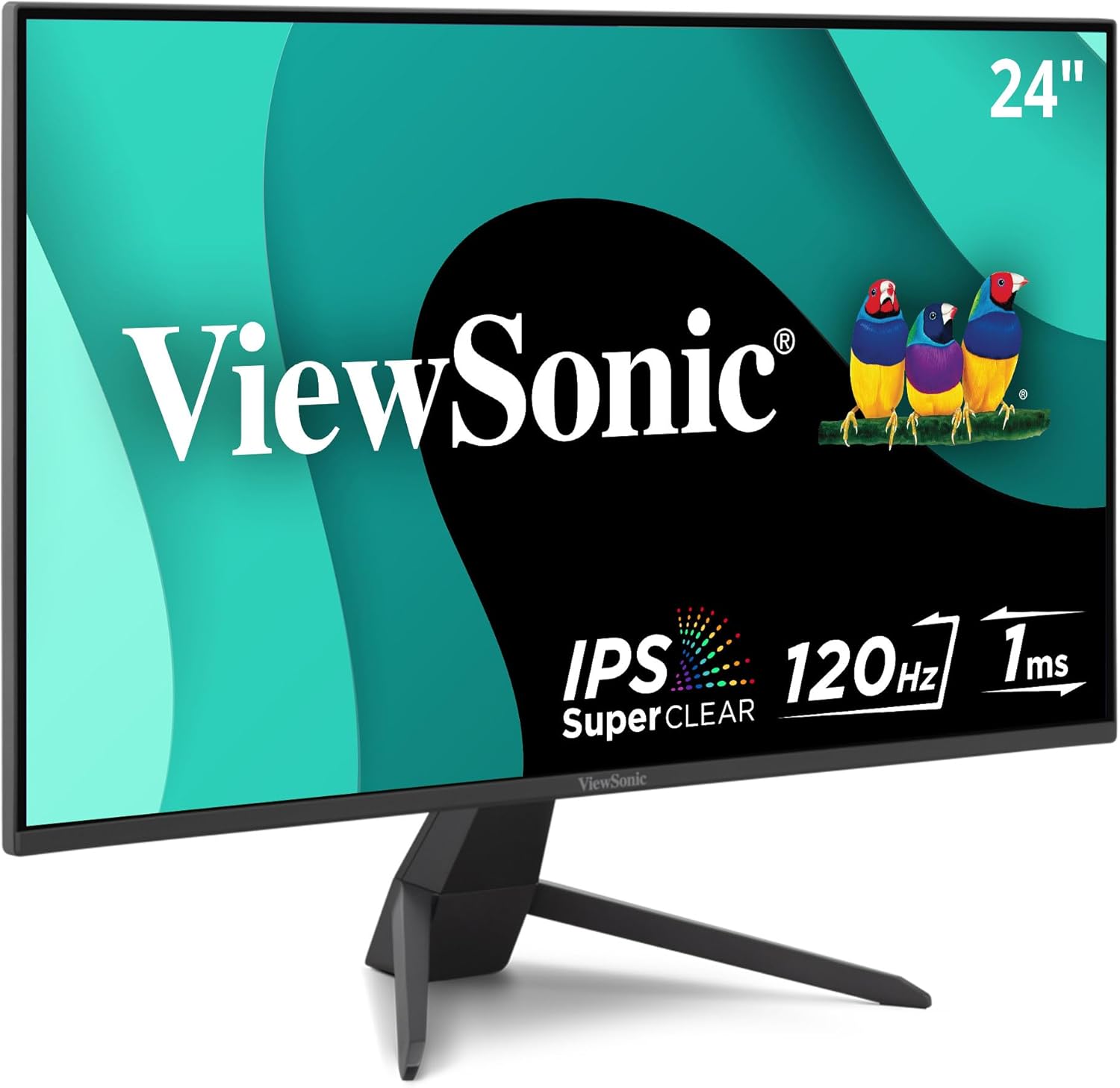 ViewSonic VX2470-MHD 24 Inch 1080p Monitor, IPS Display with 120Hz and Variable Refresh Rate for Ultimate Home Entertainment, Eye Care Technology, HDMI, and DisplayPort Inputs