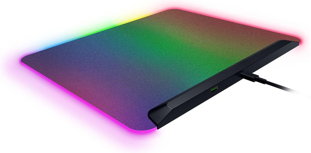 Razer Firefly V2 Pro Fully Illuminated RGB Gaming Mouse Mat: Backlit Design - 15 Zone Chroma Lighting - USB 2.0 Port - Detachable USB Type C Cable - Micro Textured Surface - Anti Slip Base