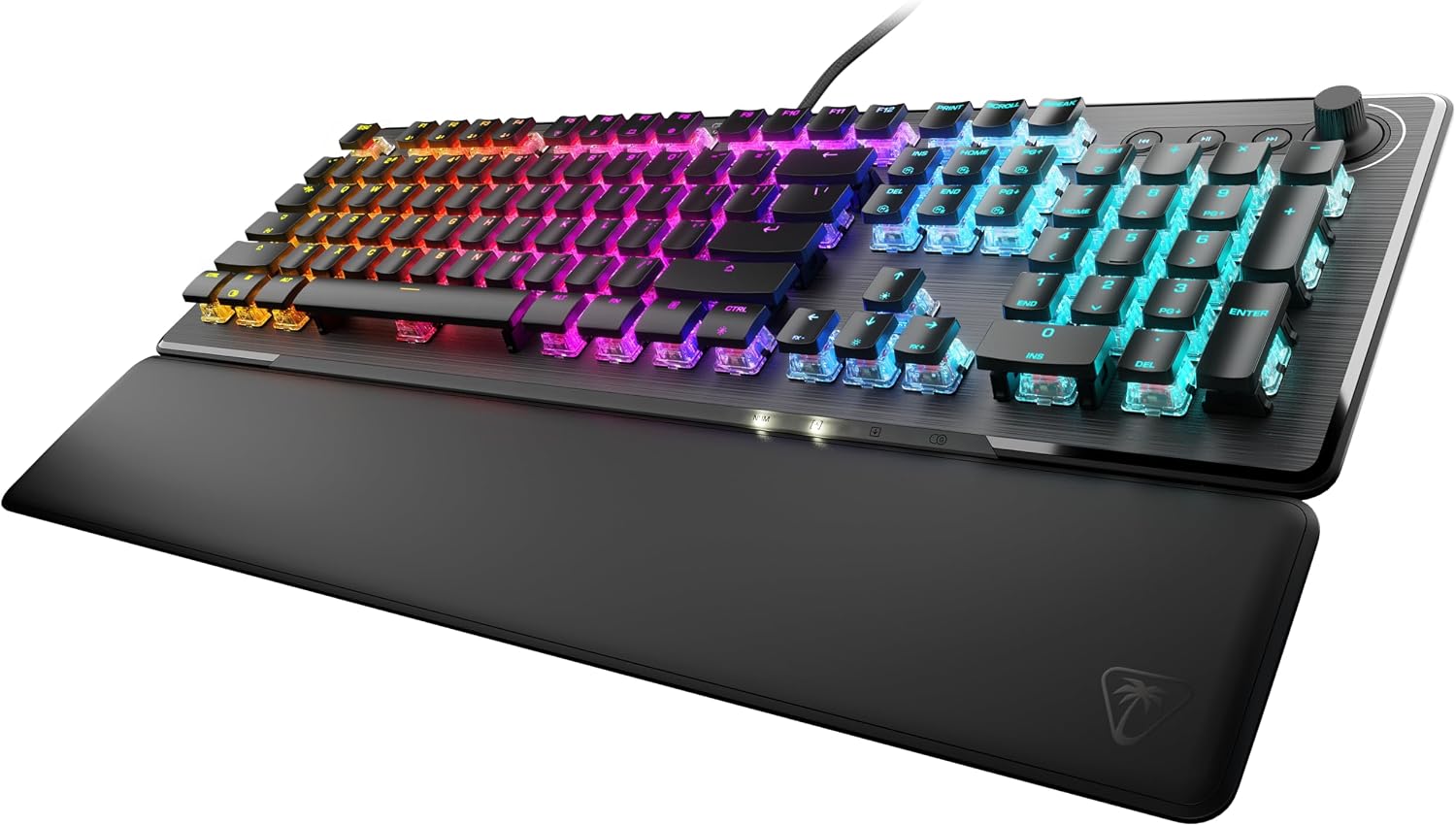 Turtle Beach Vulcan II Max – Optical-Mechanical PC Gaming Keyboard, Customizable RGB Illuminated Keys and Palm Rest, Smart Keys, Titan II Smooth Linear Switches, 200M Keystroke Durability – Black