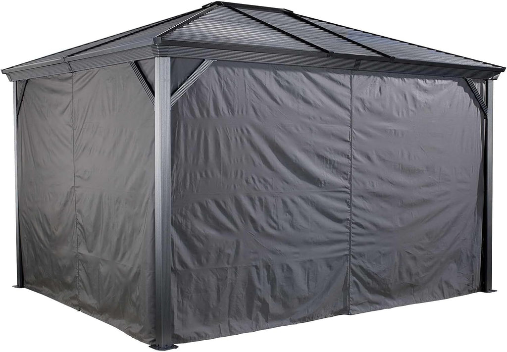 Sojag Grey Curtains for Ventura Gazebo, 10 Ft. X 14 Ft., Polyester, Outdoor Shades