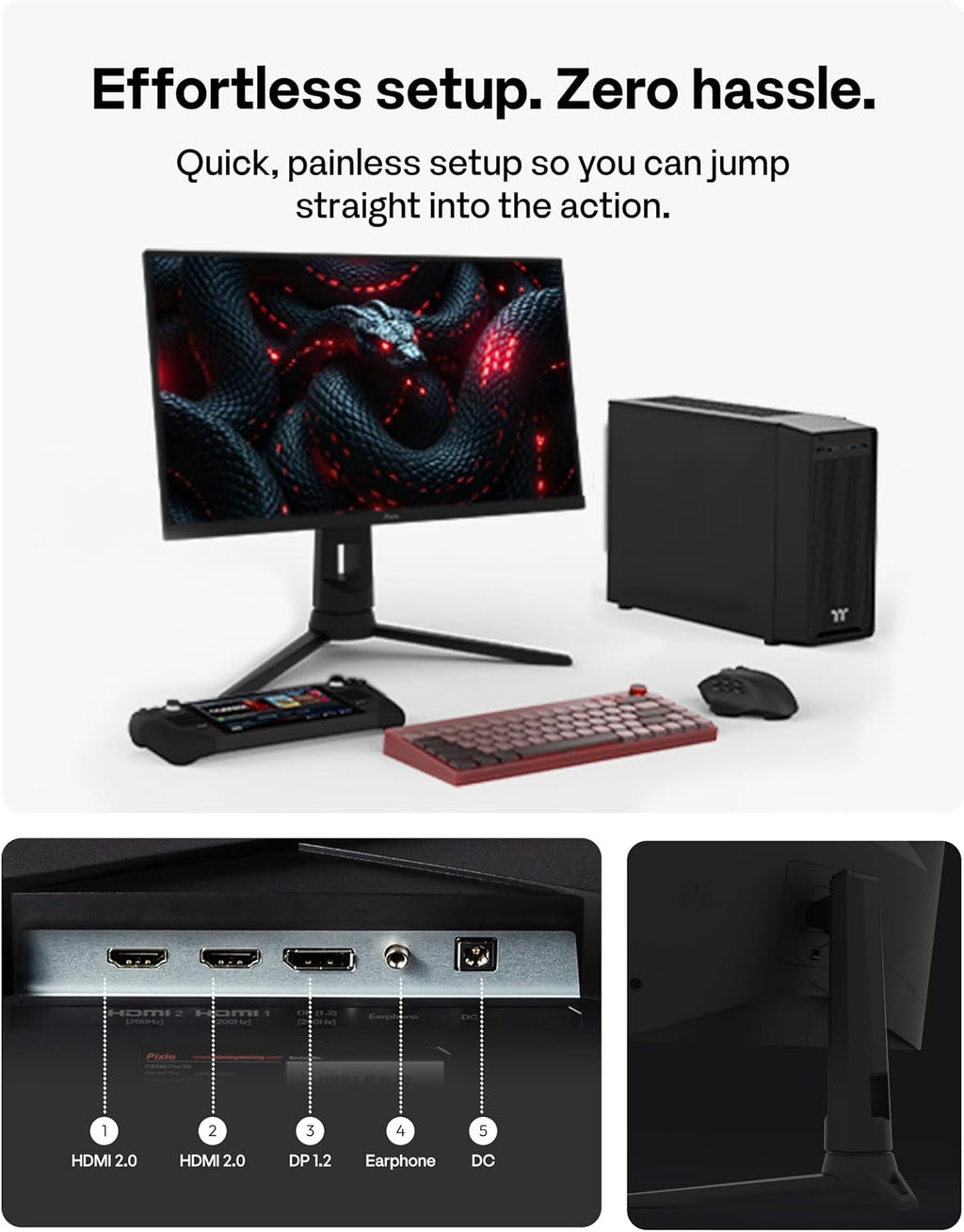 Pixio PX248 PRO V2 24 inch 200Hz Refresh Rate FHD 1080p Resolution Fast IPS Panel 1ms GTG Response Time Gaming Monitor