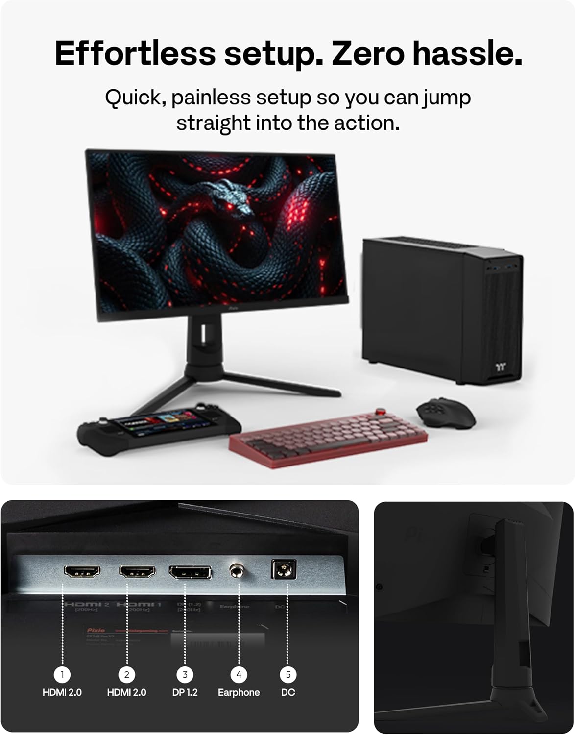 Pixio PX248 PRO V2 24 inch 200Hz Refresh Rate FHD 1080p Resolution Fast IPS Panel 1ms GTG Response Time Gaming Monitor