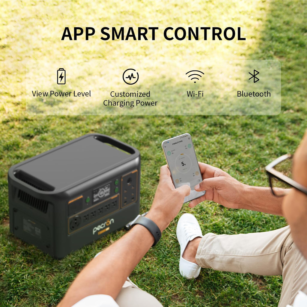 PECRON F3000LFP Solar Generator with 300W Solar Panel, 3072Wh Portable Power Station, 3600W LiFePO4 Battery Home Backup, Fast Charging Lithium Battery with 100W USB-C for Home, Camping, RV, Emergency
