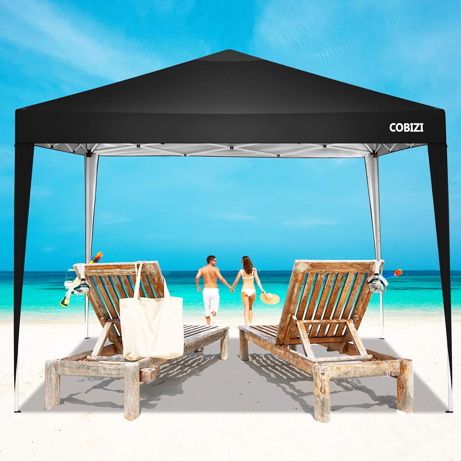 COBIZI 8x8 FT Outdoor Canopy Tent,Dark Green