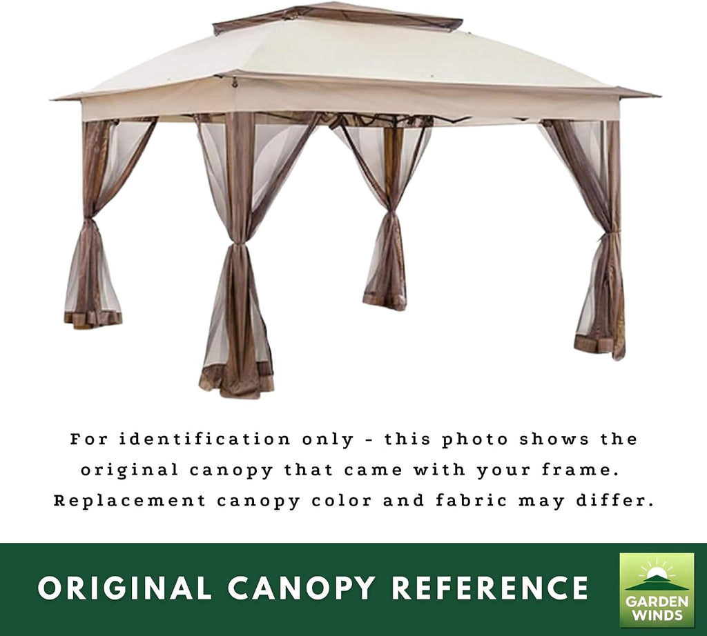 Garden Winds Reinforced Replacement Canopy Top Cover Compatible with The Joyside 11' x 11' Pop Up Gazebo - Classic Sand, Riplock 350
