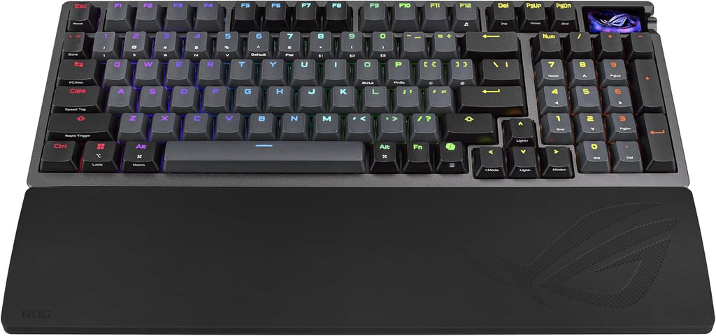 ASUS ROG Azoth 96 HE Wireless Hall Effect Gaming Keyboard – 96% Full-Size, Tri-Mode, Hot Swappable Magnetic Switch, Rapid Trigger, Speed Tap, 8K Hz Polling, Color OLED Screen, ABS Keycaps – Black