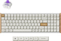 Keychron K4 HE 96% Wireless Hall Effect Keyboard with Number Pad, Rapid Trigger Magnetic Switches, QMK Launcher, 2.4GHz/Bluetooth/Wired, Mac & Windows, Wood Accent Frame, White (Non-Shine-Through)