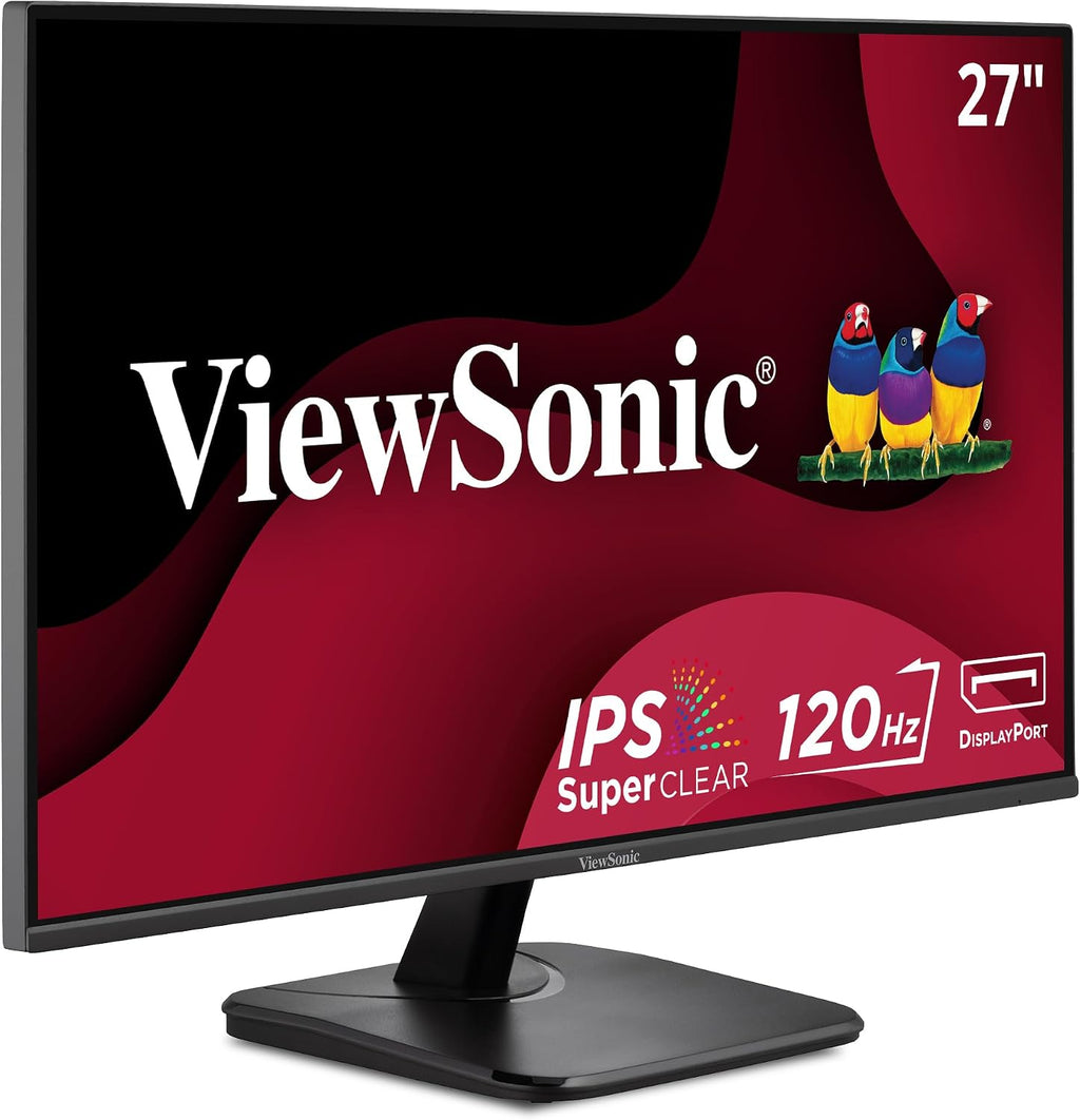ViewSonic VA2756A-MHD 27 Inch 1080p Monitor, IPS Display with 120Hz for Enhanced Home and Office Productivity, Eye Care Technology, HDMI, DisplayPort, and VGA Inputs