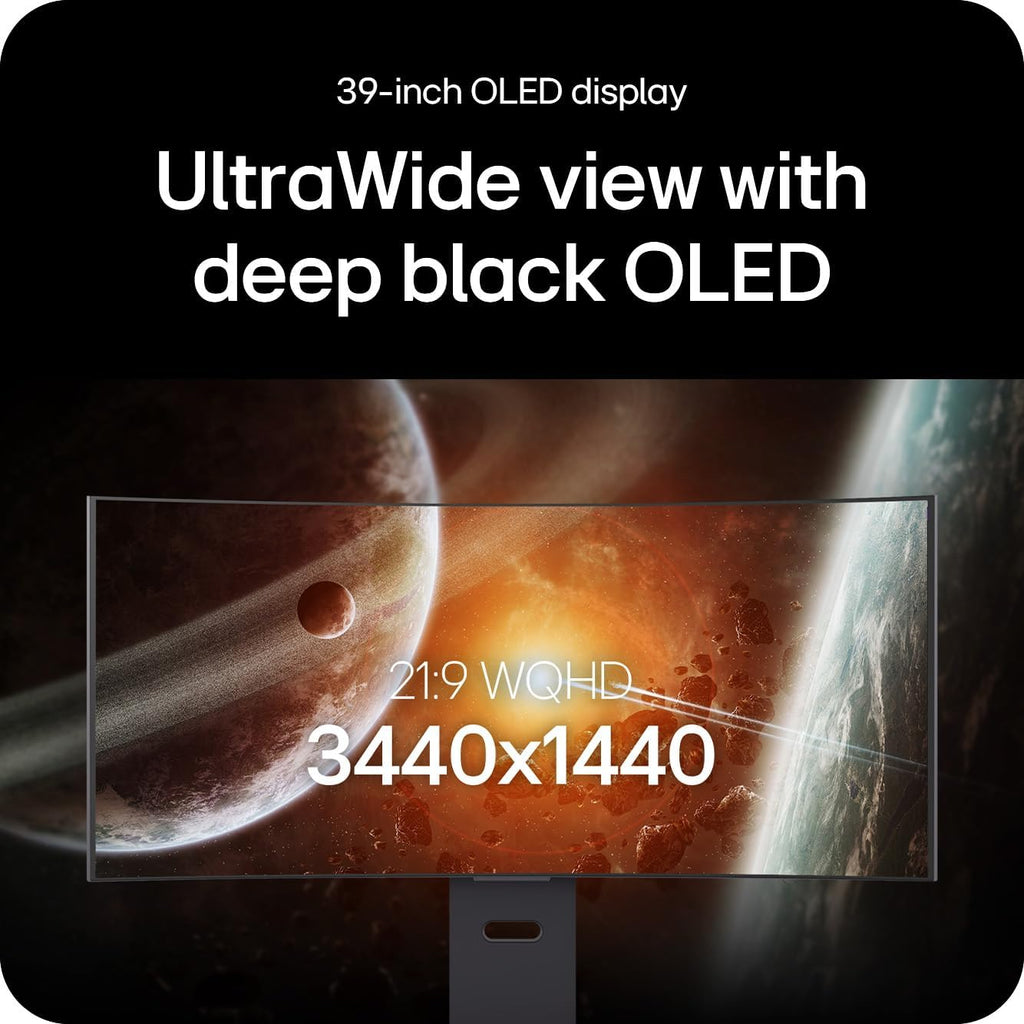 LG Ultragear 39GX900A-B 39' OLED Curved WQHD Gaming Monitor - 240Hz, 0.03ms, G-SYNC & FreeSync Premium Pro, HDMI 2.1, DisplayPort 1.4, USB-C, VESA, Anti-Glare, HDR True Black, 800R Curve
