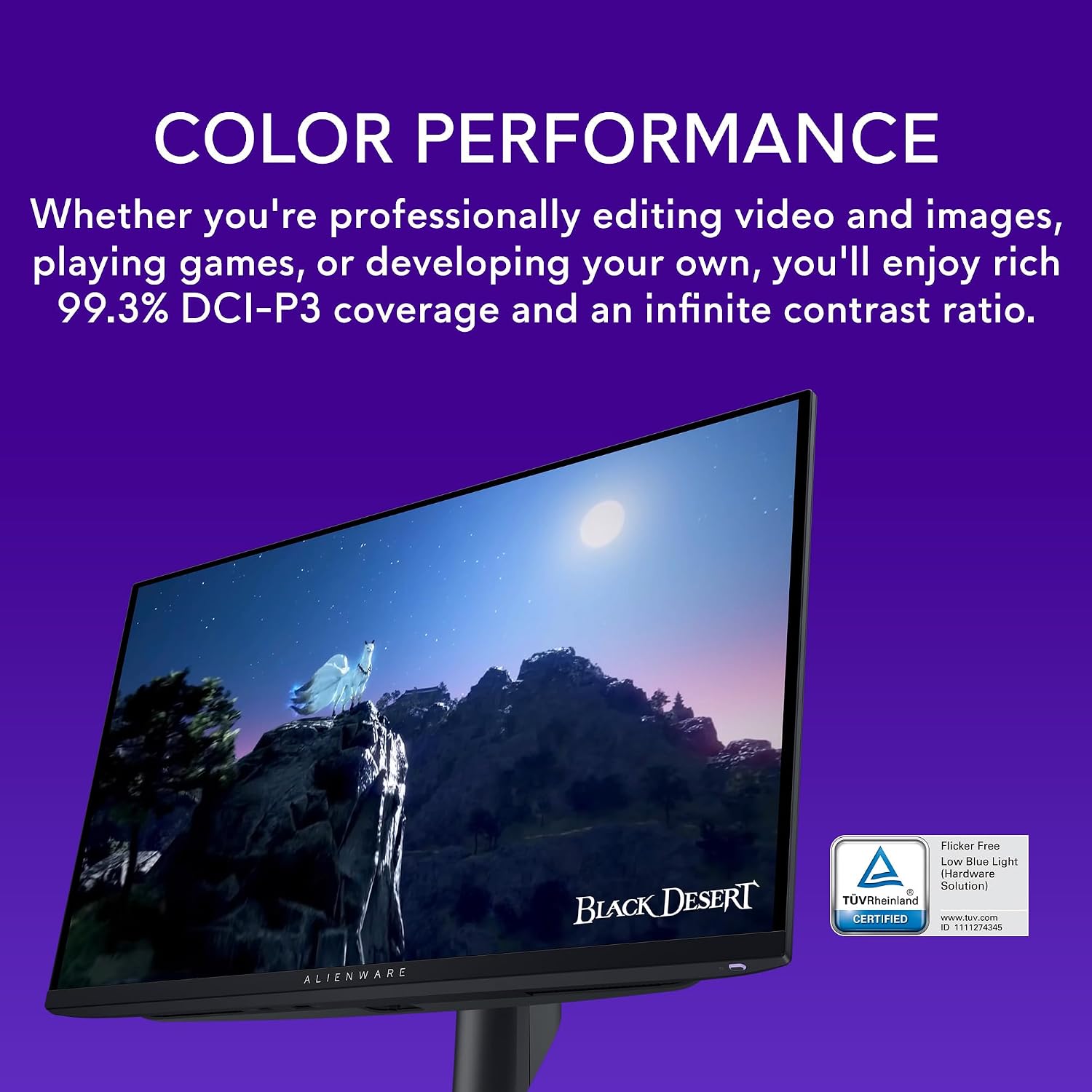 Alienware AW2725DF OLED Gaming Monitor - 26.7-inch Quantom-Dot WQHD (2560x1440) 360Hz 0.03Ms Display, AMD FreeSync Premium Pro, HDMI/DP/USB 3.2 Gen1, Height/Tilt/Swivel/Pivot Adjustability - Black