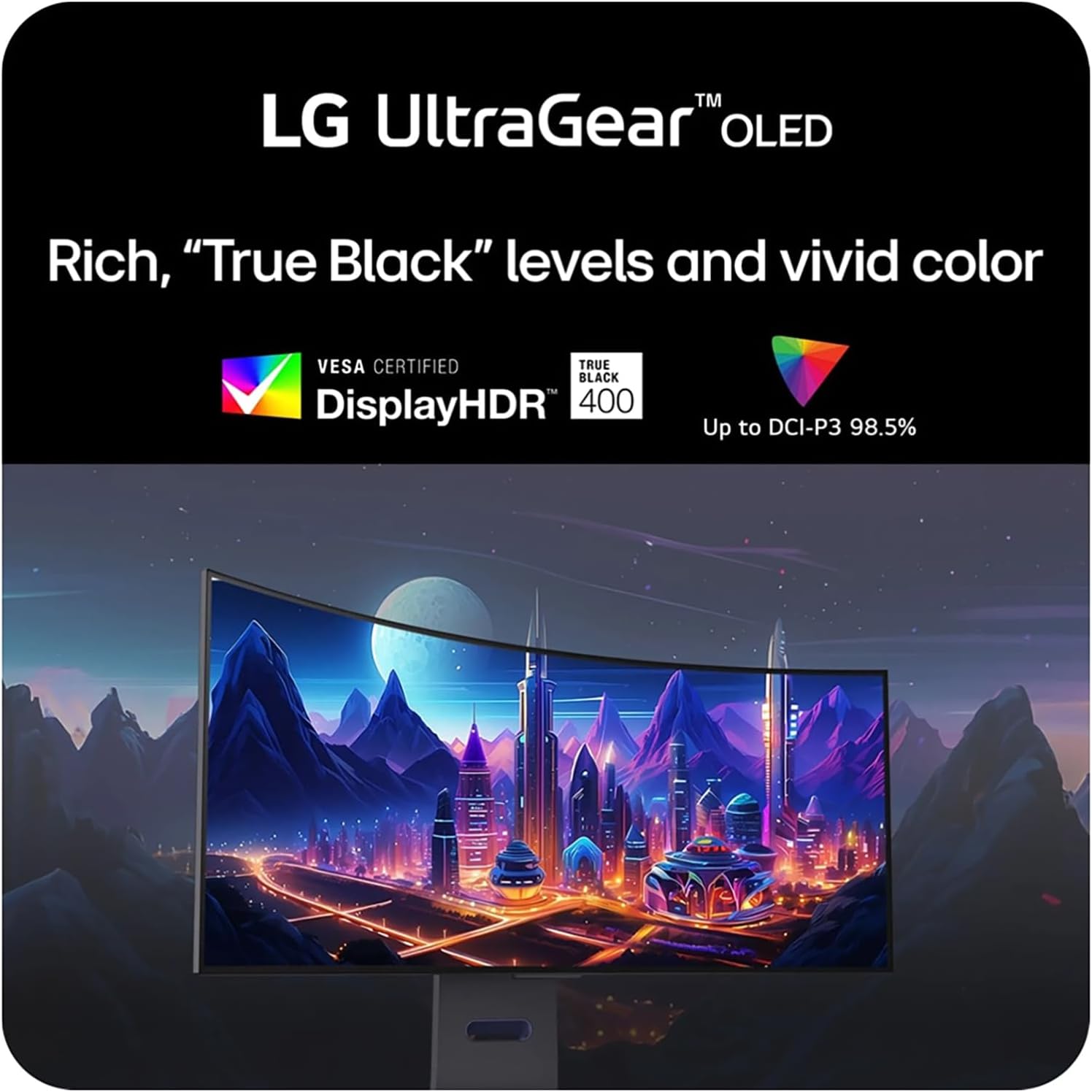 LG 39' Ultragear OLED Curved Gaming Monitor - WQHD 240Hz, 0.03ms, NVIDIA G-Sync Compatible, 800R Curvature, USB Type-C, DisplayHDR True Black 400
