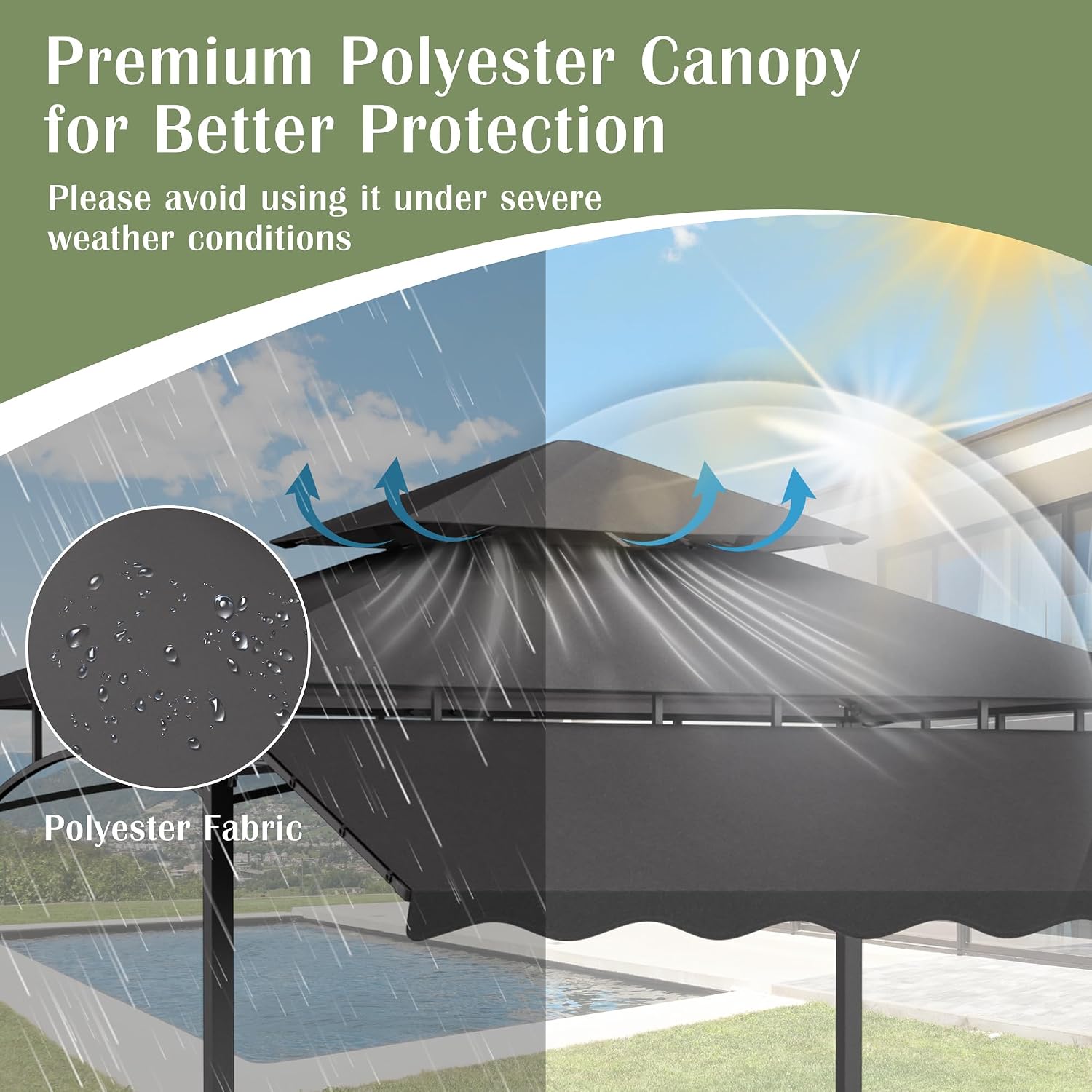 MAGIC UNION 8x8 FT Grill Gazebo with Side Awning, 2-Tier Barbecue Canopy Shelter with 2 Shelves, 7 Hanging Hooks, Bottle Opener, Outdoor Grilling Awnings Tent for Backyard Garden Poolside (Gray)