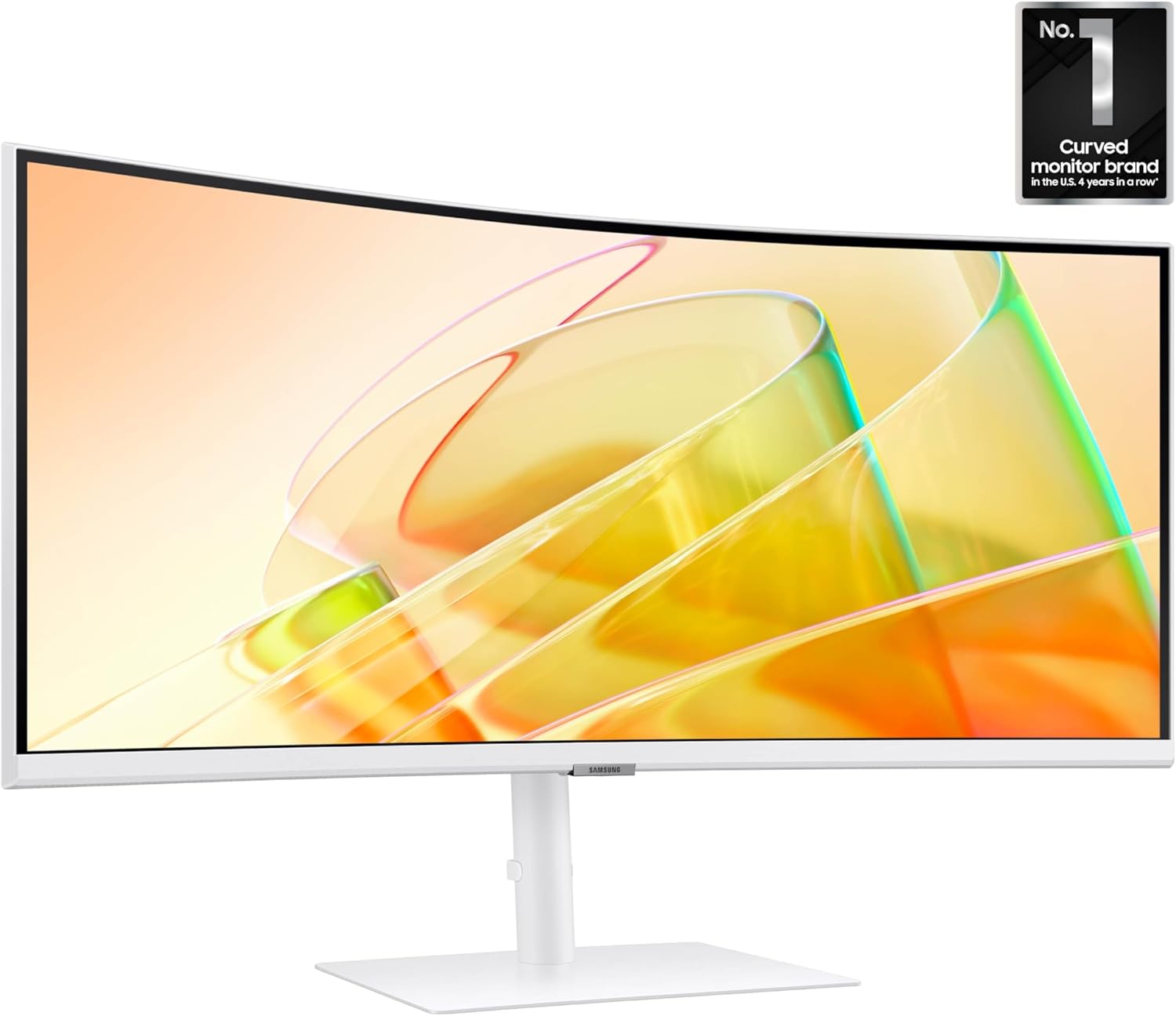 Samsung 34' ViewFinity (S65TC) Series Ultra-WQHD 1000R Curved Computer Monitor, HDR10, 100Hz, AMD FreeSync, Thunderbolt 4, Height Adjustable Stand, Built-in Speakers, Eye Care, LS34C650TANXGO, 2024
