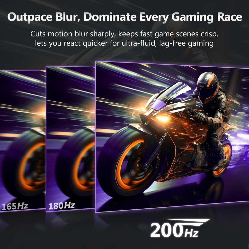 Z-Edge 24 inch Gaming Monitor, 200Hz 165Hz Curved 1650R Computer Monitor, FHD 1080P, Ultra-Fast MPRT 1ms Curved Monitor, 300nits, 16.7M Colors, UG24 1X DP 1.4 Port and 1X 2.0 HDMI Port