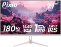 Pixio PX278 Wave Pink 27 inch 180Hz Refresh Rate Quad HD 1440p Resolution Fast IPS Panel 1ms GTG Response Time Built-in Speakers Gaming Monitor with AMD FreeSync