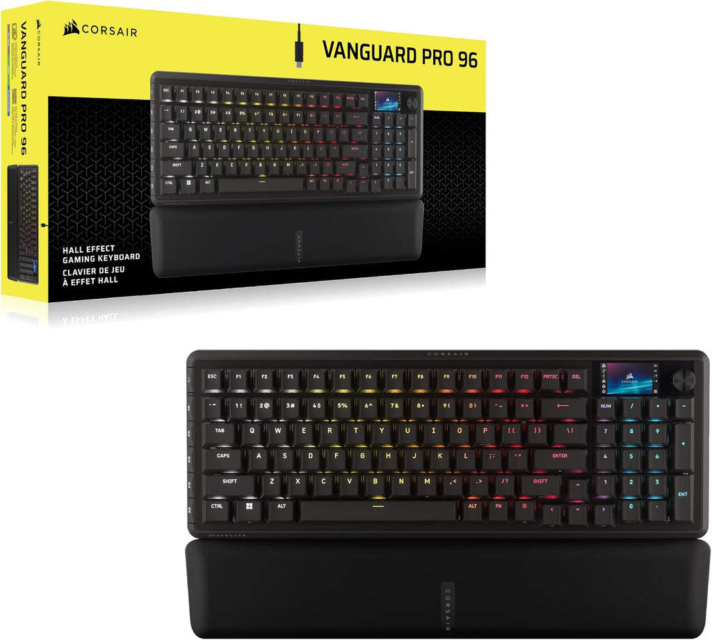 Corsair Vanguard PRO 96 Wired Hall Effect Magnetic Mechanical Gaming Keyboard – 96% Layout, MGX Hyperdrive Switches, 8000Hz Polling, Rapid Trigger, Virtual Stream Deck, SOCD Flashtap, QWERTY US