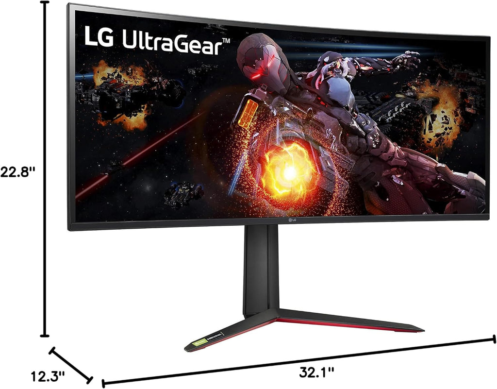 LG 34GP950G-B 34 Inch Ultragear QHD (3440 x 1440) Nano IPS Curved Gaming Monitor with 1ms Response Time and 144HZ Refresh Rate and NVIDIA G-SYNC Ultimate with Tilt/Height Adjustable Stand - Black