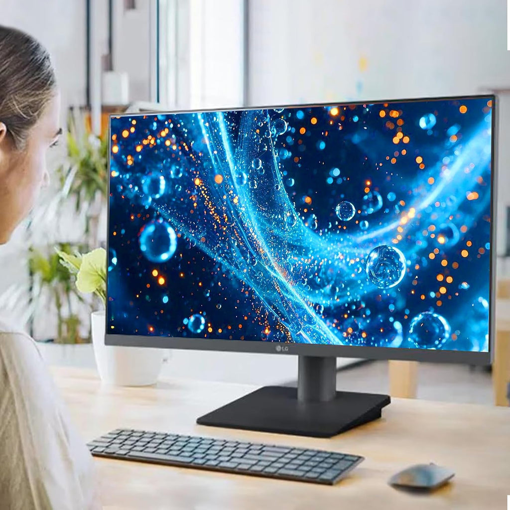 LG 27' Full HD (1920 x 1080) IPS Computer Monitor, 100Hz Refresh Rate, 5ms GtG Response Time, 3-Side Virtually Borderless Design, HDMI x2, VESA Mountable(75x75mm), Tilt Adjustable