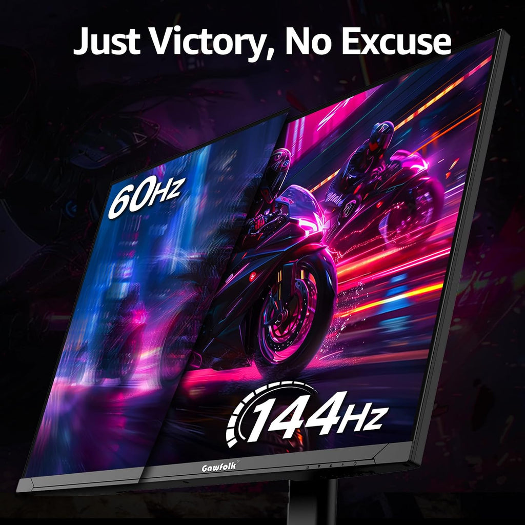 Gawfolk 27 Inch 4K Gaming Monitor IPS, UHD 3840 x 2160p 144Hz PC Computer Monitors IPS Screen for Home & Office, HDMI, DisplayPort, Wall Mount Compatible
