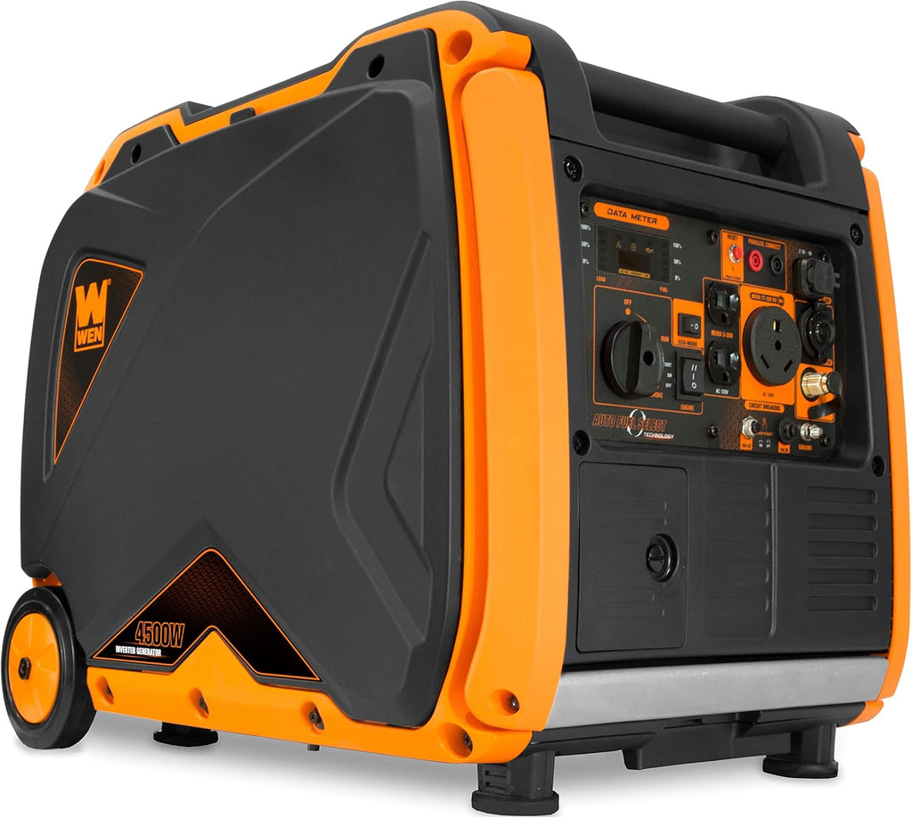WEN DF451i Super Quiet 4500-Watt Electric Start Dual Fuel RV-Ready Portable Inverter Generator with Fuel Shut-Off