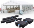 Quictent 20x32ft Party Tent Heavy Duty Outdoor Gazebo White Wedding Tent Canopy Event Shelter Carport with Removable Sidewalls& 5pcs Storage Bags